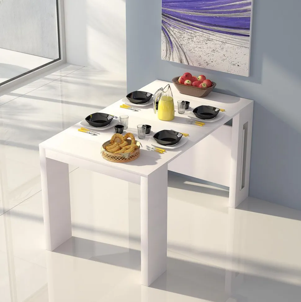 Consolle con allunghe incorporate BIANCA modello CLEVER