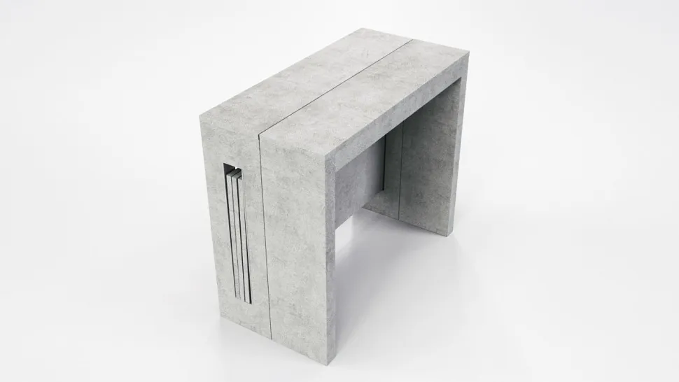 Consolle con allunghe incorporate Grigio CEMENTO modello CLEVER L 90