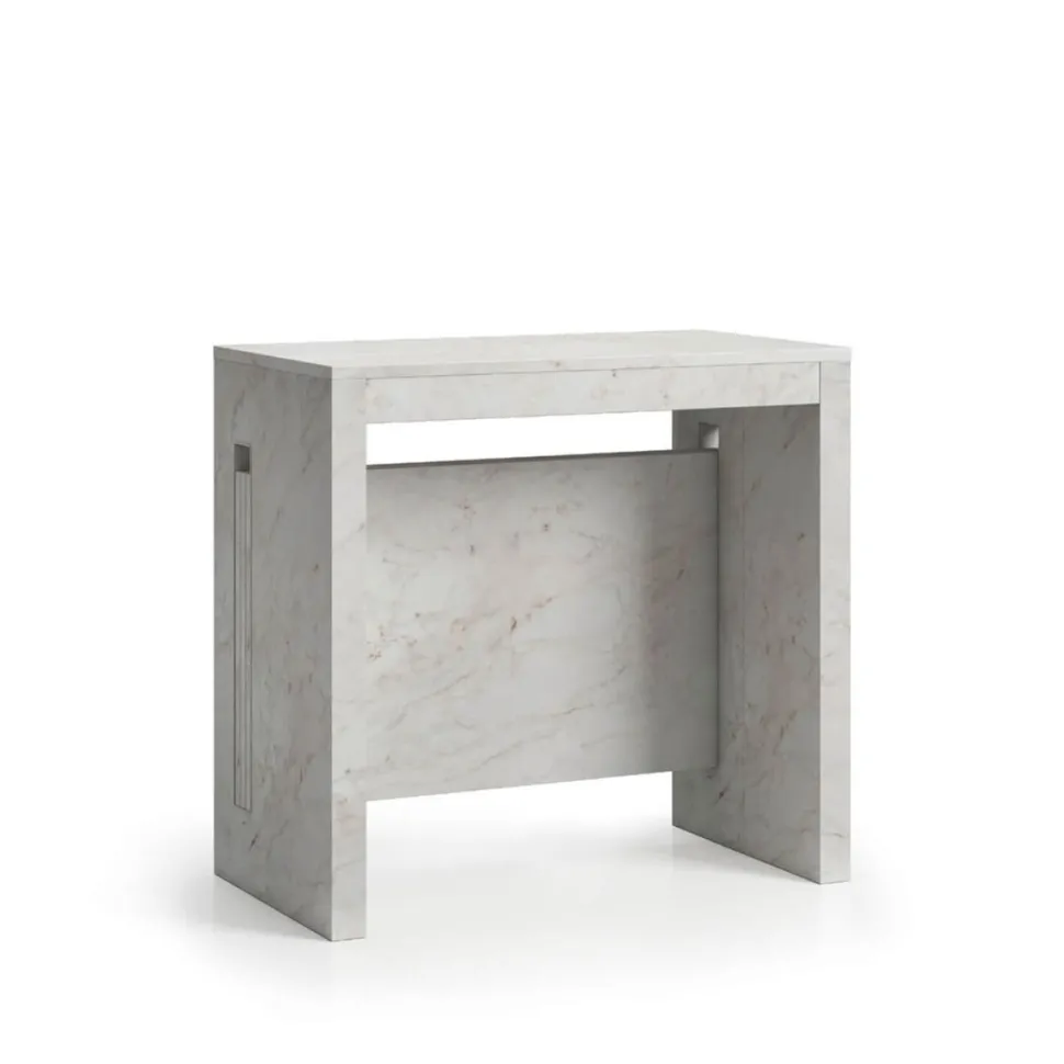 Consolle con allunghe incorporate MARMO BIANCO modello CLEVER