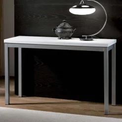 Consolle con apertura a libro Bianco e Antracite modello Strip disponibile in 5 misure