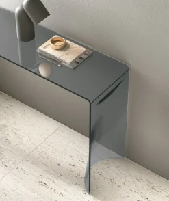 Consolle in vetro per ingresso Lynx disponibile in 2 colori