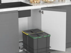 Contenitore per la raccolta differenziata con fissaggio sul fondo ed estrazione manuale Recycle
