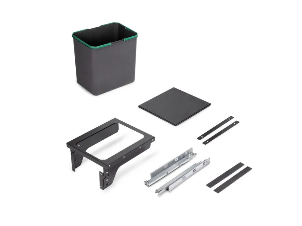 Contenitore per la raccolta differenziata con fissaggio laterale ed estrazione manuale Recycle