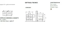 Coppia di comodini a 2 cassetti Terry linea Chèrie finitura Cashmere Opaco e Rovere Mercure