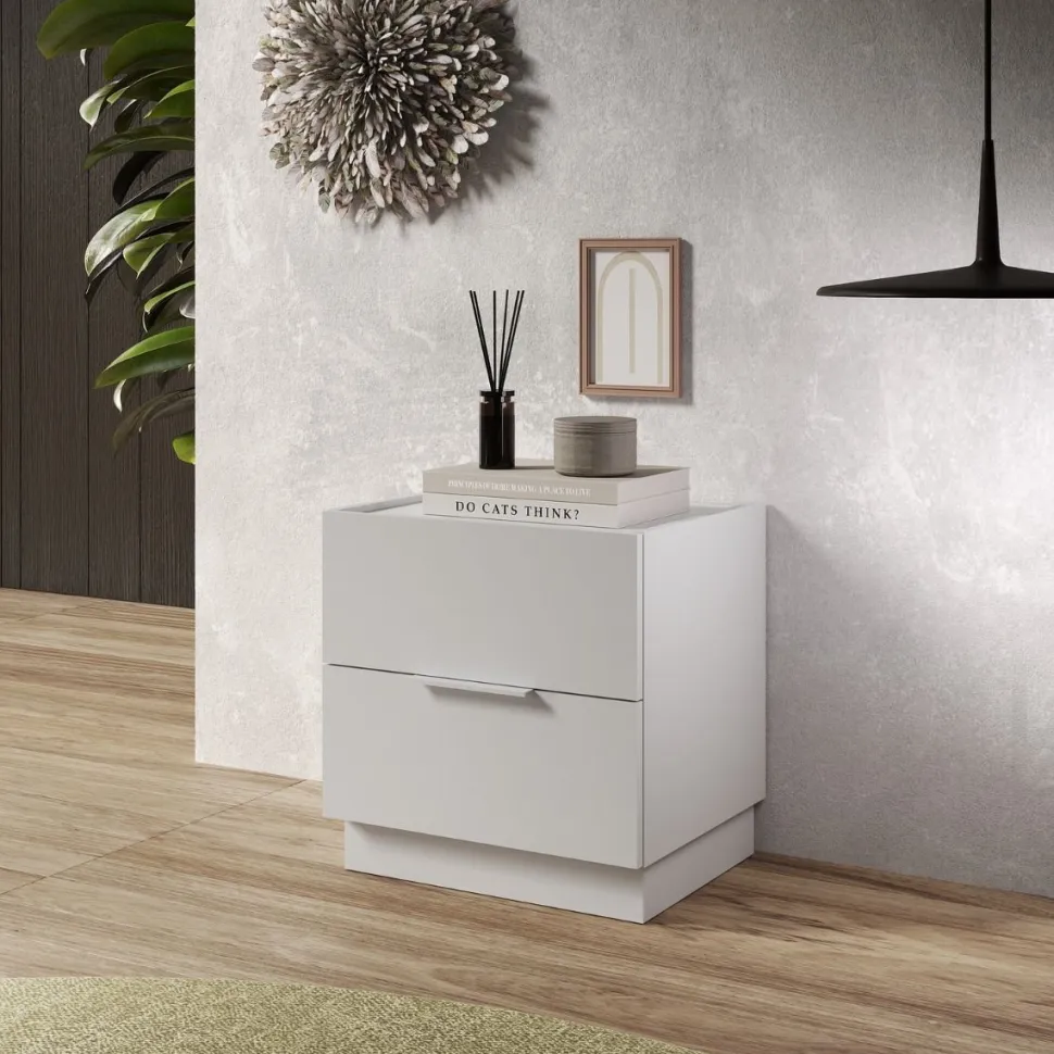Coppia di comodini a 2 cassetti Milly linea Chèrie disponibile in 3 colori