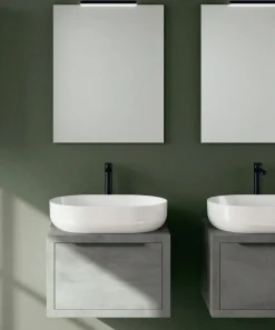Coppia di mobili Bagno sospesi 1 cassetto e lavabi in appoggio Domus disponibile in 4 colori