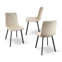 Coppia di Sedie imbottite in velluto Marina colore Beige