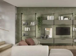 Cornici con ferramenta e profili per il montaggio a pavimento e a parete con livellamento pentangolare, Alluminio e Zama, texture Nera