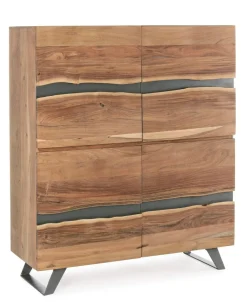 Credenza 4 ante Aron in legno di acacia