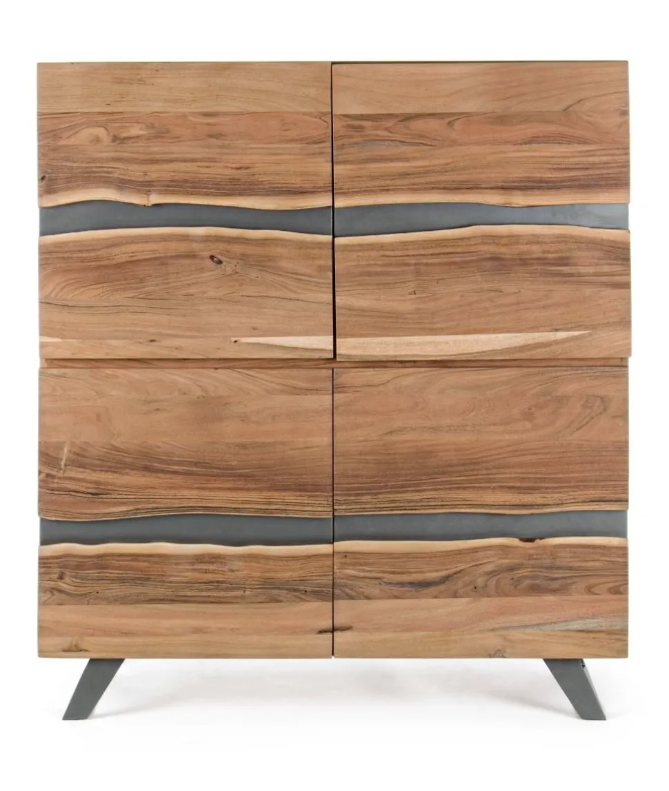 Credenza 4 ante Aron in legno di acacia