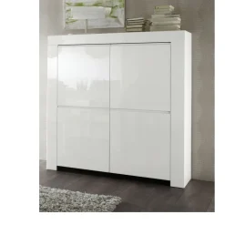 Credenza 4 ante battenti in Bianco lucido