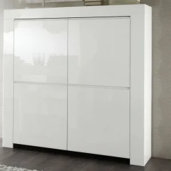 Credenza 4 ante battenti in Bianco lucido