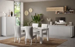 Credenza 2 ante battenti linea Pure in finitura Bianco laccato opaco