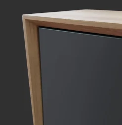 Credenza 2 ante Bianco opaco e Verde Garda senza maniglia linea Tilt