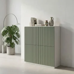 Credenza 4 ante con frontali cannetè linea Contact disponibile in 30 colori