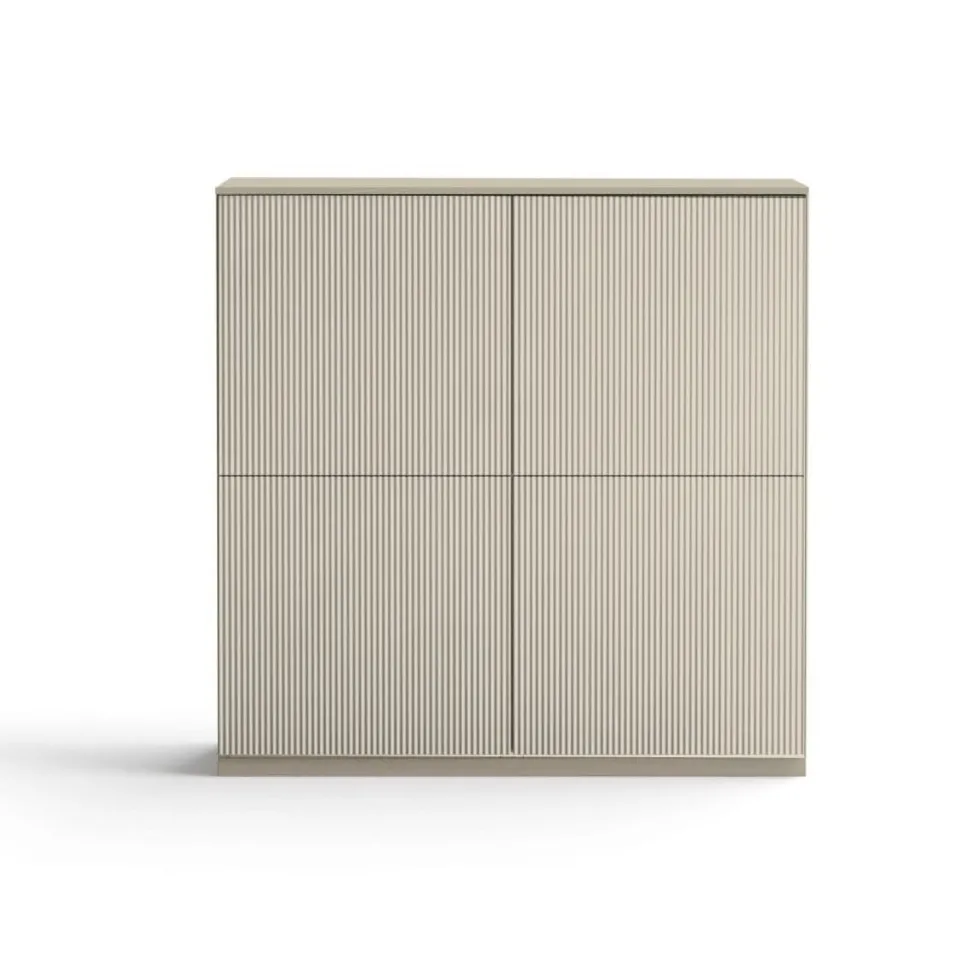 Credenza 4 ante con frontali cannetè linea Contact disponibile in 30 colori