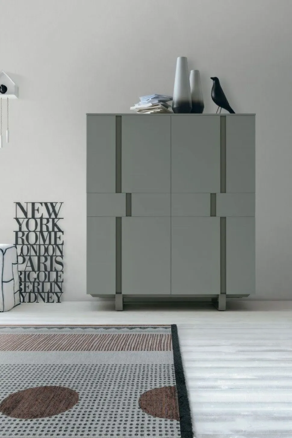 Credenza 4 ante e 2 cassetti Athena linea Nais disponibile in vari colori
