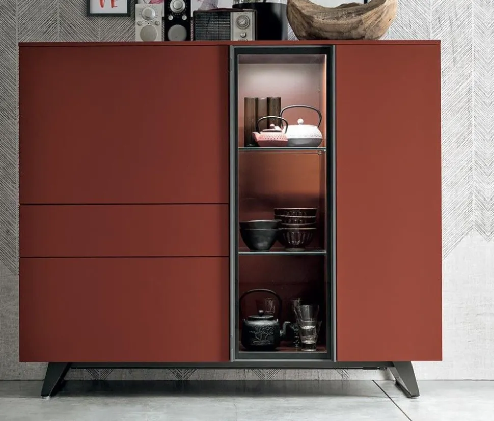 Credenza 3 ante e 2 cassetti Metropolis linea Nais disponibile in vari colori
