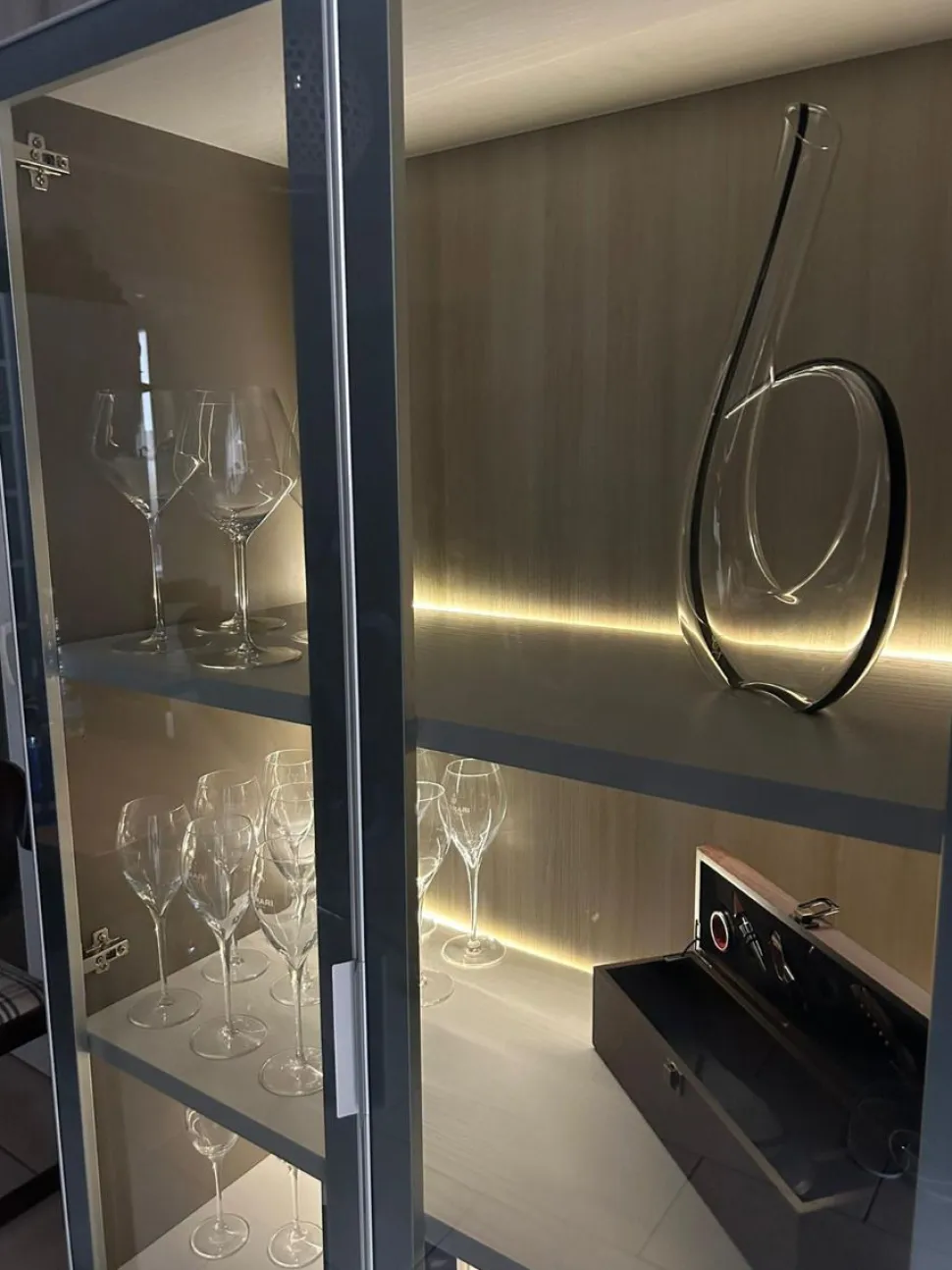 Credenza 2 ante in vetro larghezza 90cm in 3 altezze