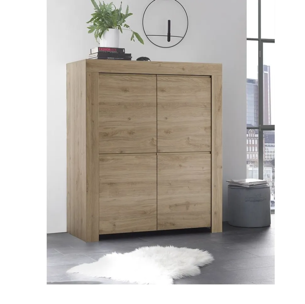 Credenza 4 ante linea Clear in Rovere Cadiz