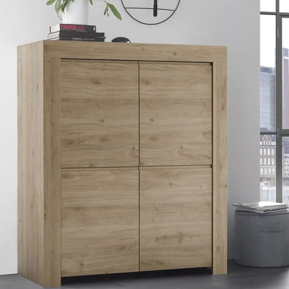 Credenza 4 ante linea Clear in Rovere Cadiz