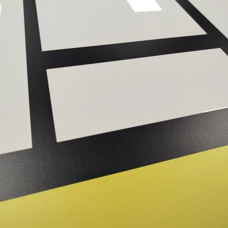 Credenza 2 ante linea Galassia in finitura Bianco Lucido con serigrafia "Piet Mondrian"