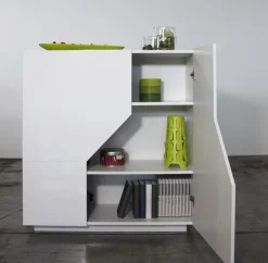 Credenza 2 ante linea Galassia in finitura Bianco Lucido con serigrafia