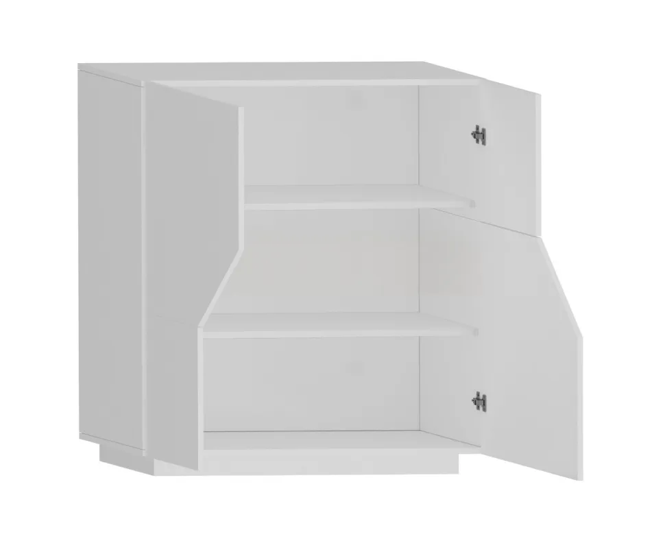 Credenza 2 ante linea Galassia in finitura Bianco Lucido con serigrafia "Piet Mondrian"