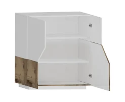 Credenza 2 ante linea Galassia in finitura Bianco Lucido e Acero Pereira