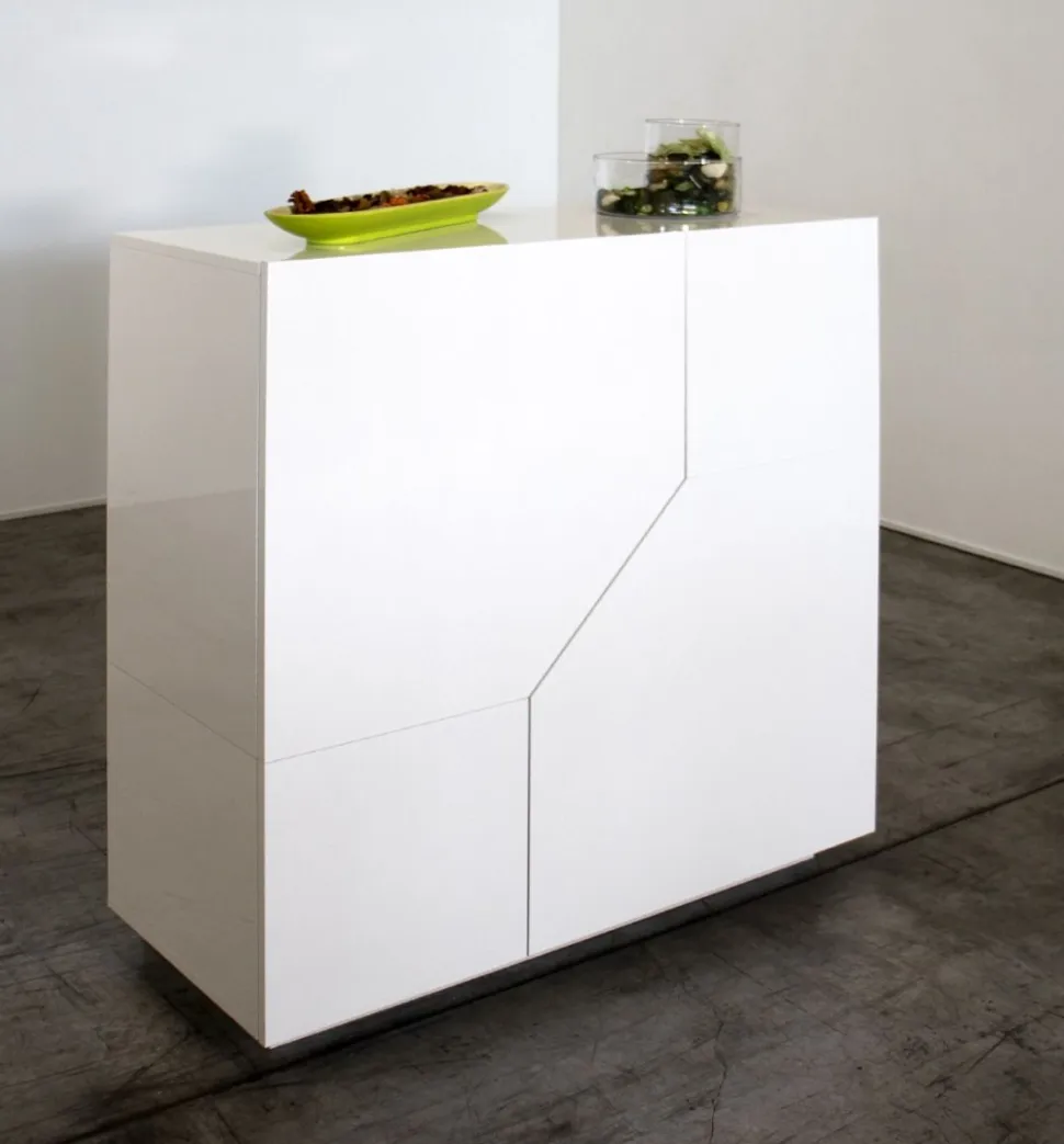 Credenza 2 ante linea Galassia in finitura Bianco Lucido