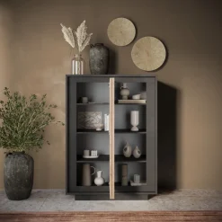 Credenza 2 ante linea Natural in finitura Lava e Rovere Cadiz