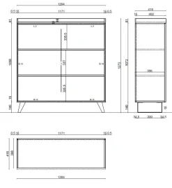 Credenza 2 ante linea Oscar in finitura Rovere Mercure e Bronzo
