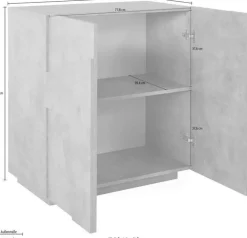 Credenza 2 ante linea Rombo in finitura Ardesia
