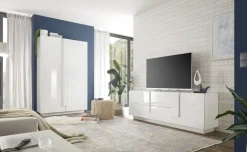 Credenza 2 ante linea Sax in finitura Bianco Lucido con serigrafia autunno