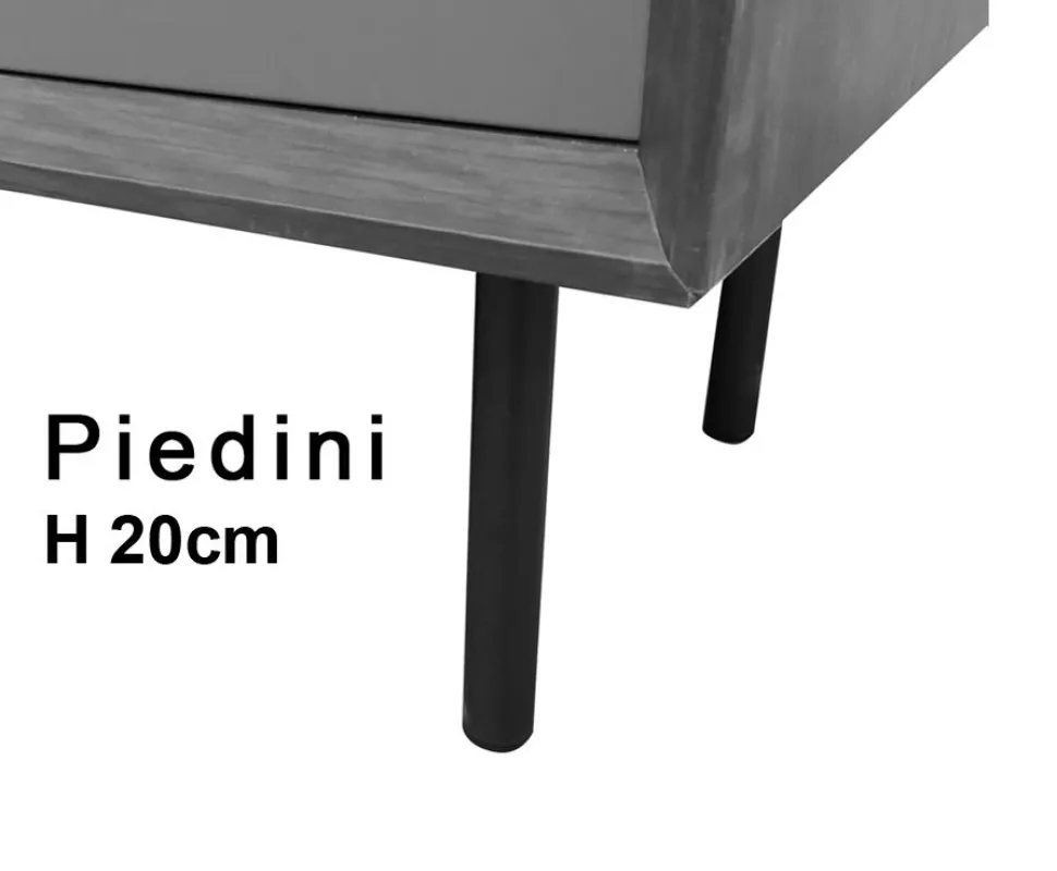 Credenza 4 ante linea Tilt in finitura Bianco opaco con grafica