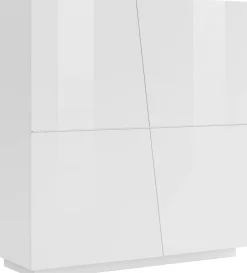 Credenza 4 ante linea Virgola finitura Bianco Lucido