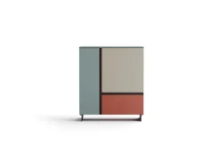 Credenza con maniglia a gola 2 ante e 1 cassetto disponibile in 30 colori