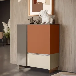 Credenza con maniglia a gola 2 ante e 1 cassetto disponibile in 30 colori
