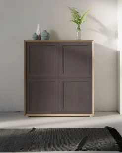 Credenza in Bianco opaco con 4 ante senza maniglie linea Tilt CLASSIC