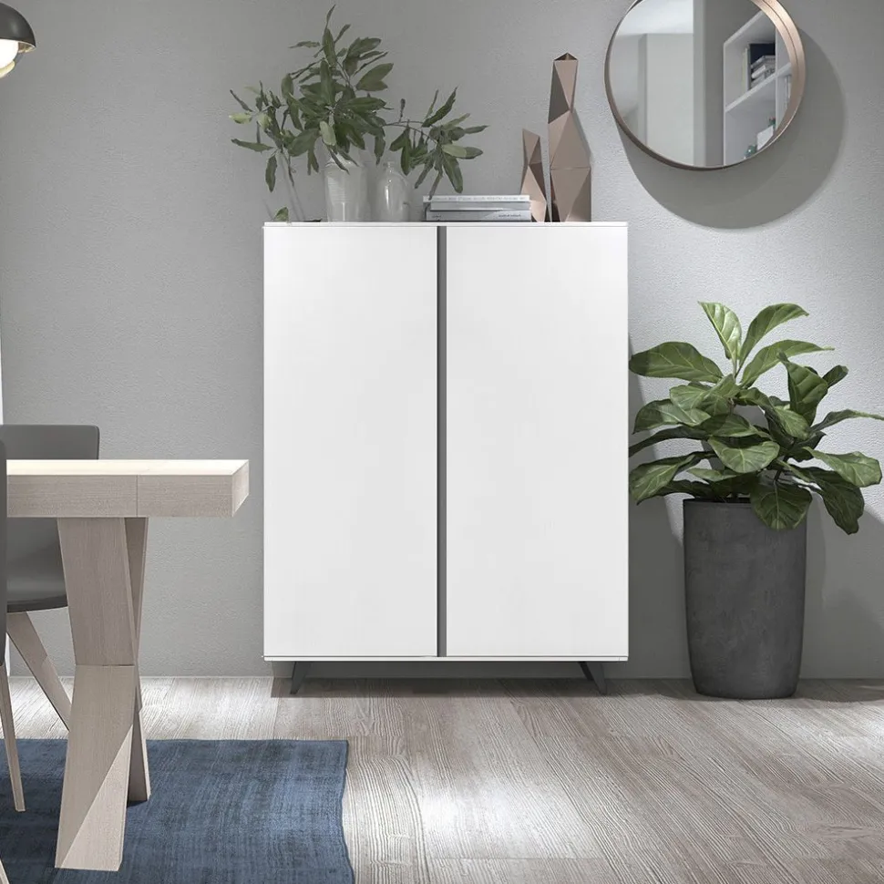 Credenza linea Cosmo con maniglia in alluminio a gola disponibile in 4 misure