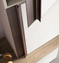 Credenza linea Domino in Noce Bianco e Brunito