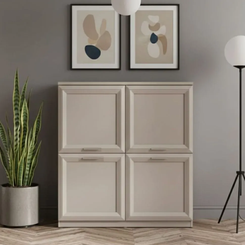 Credenza moderna 4 ante a telaio finitura Canapa Opaco disponibile in vari colori