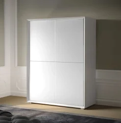 Credenza moderna Bianco Opaco 4 ante senza maniglia linea Tilt