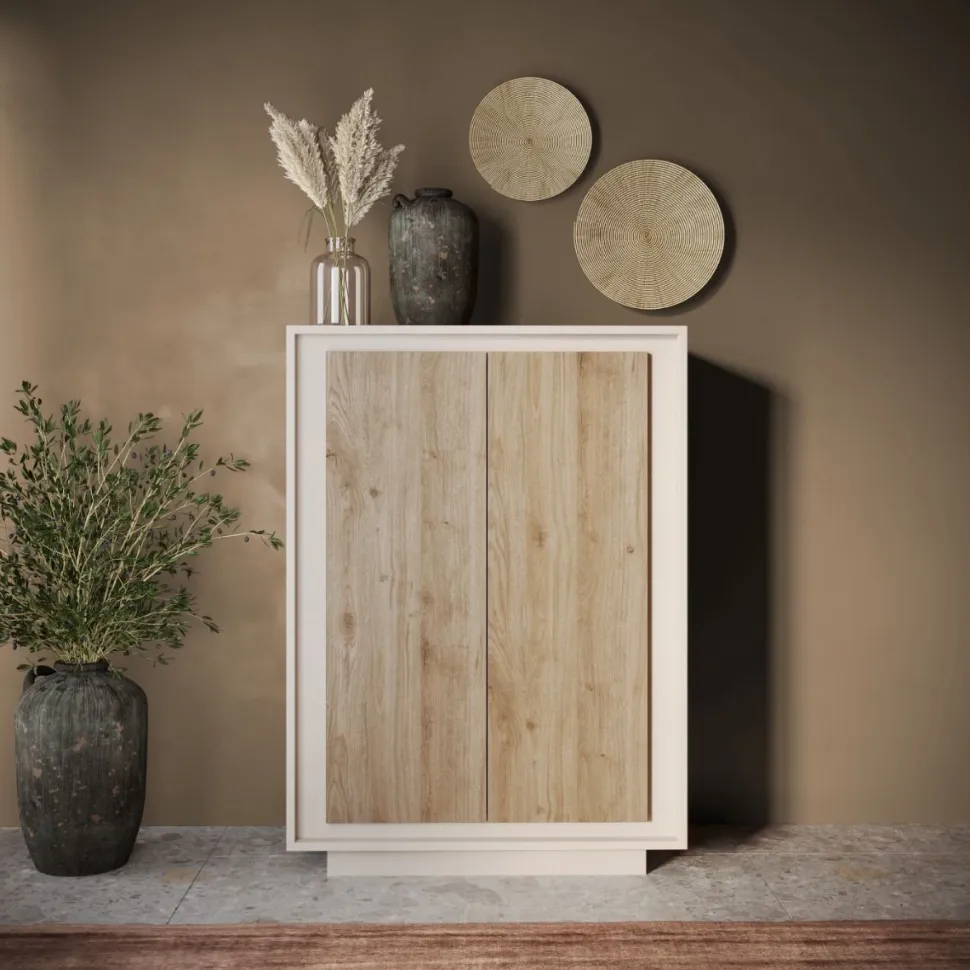 Credenza moderna Cashmere e Rovere Cadiz 2 ante battenti linea Eos