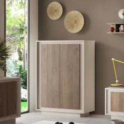 Credenza moderna Cashmere e Rovere Mercure scuro 2 ante battenti linea Eos