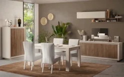 Credenza moderna Cashmere e Rovere Mercure scuro 2 ante battenti linea Eos
