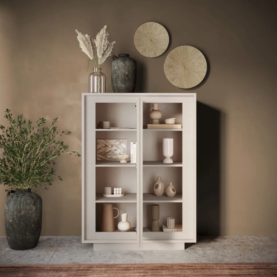 Credenza moderna finitura grigio Cashmere 2 ante battenti linea Eos