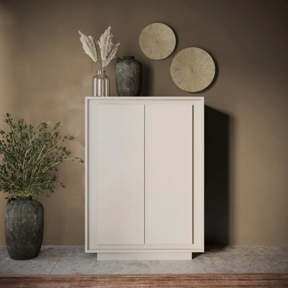 Credenza moderna finitura grigio Cashmere 2 ante battenti linea Eos