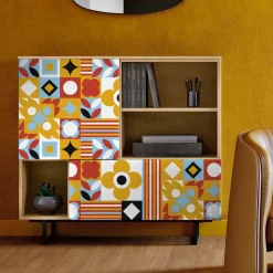 Credenza moderna senza maniglie 2 ante e vani a gioro con grafica personalizzabile