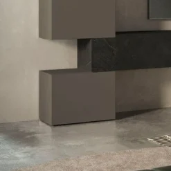 Cubo da terra e porta tv base con anta